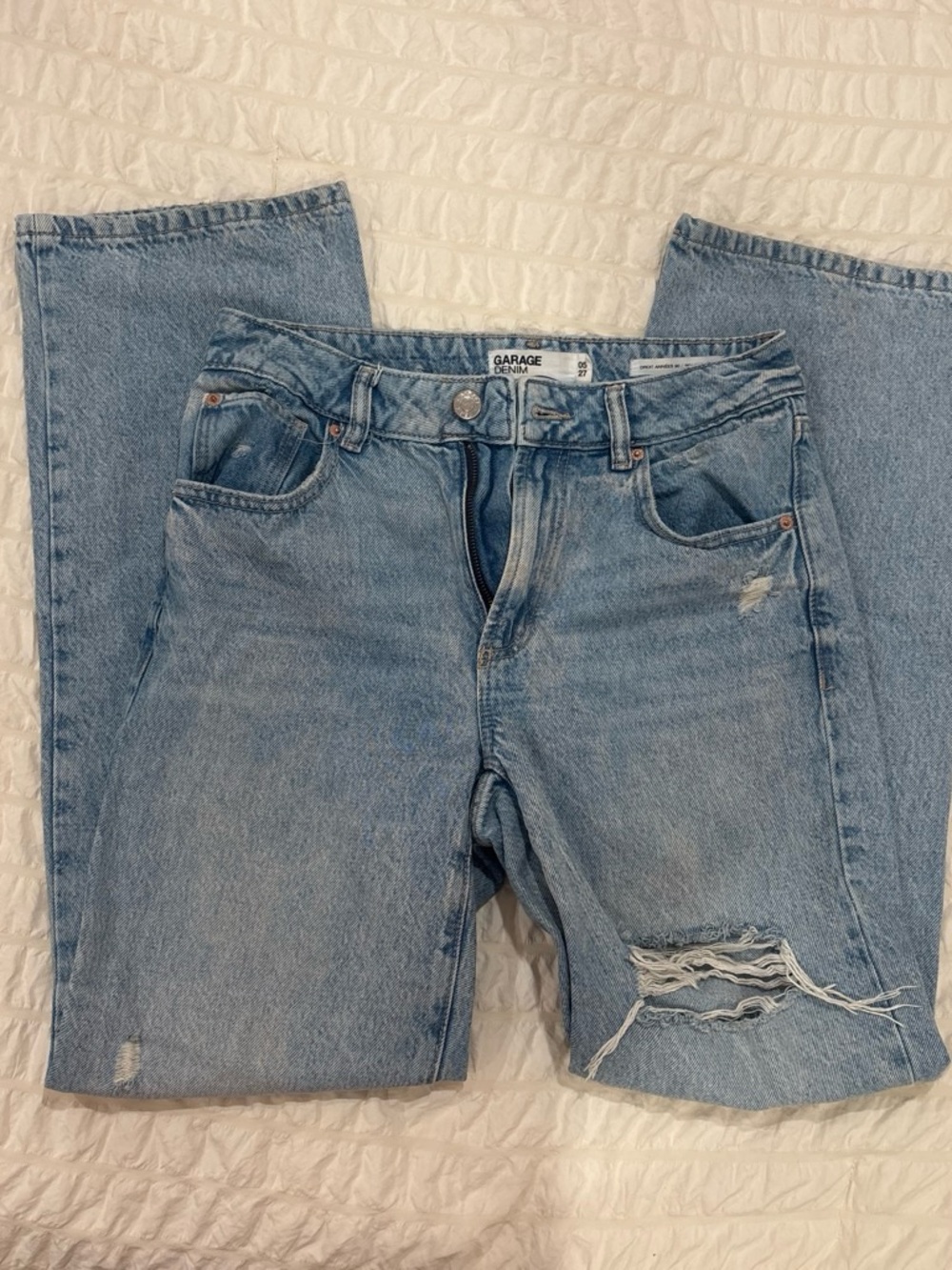 Garage Light Blue Straight Leg Jeans
